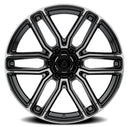 22x9.5 Arena Wheel Supreme Glossy Black Brushed Ddt Face Clear 6x139.7 ET20 CB10