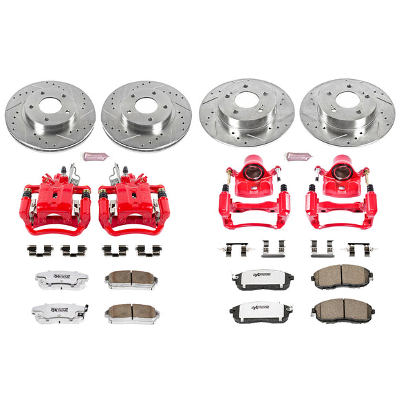 PowerStop Z26 Street Performance Ceramic Brake Pad, Drilled Slotted Rotor, and C