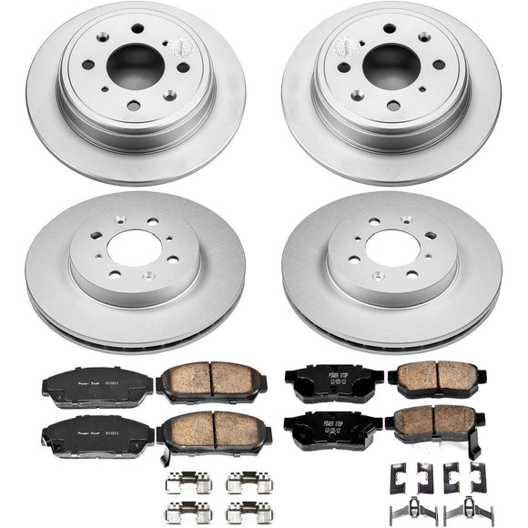 PowerStop Genuine Geomet Coated Rotor and Low-Dust Ceramic Brake Pad Kit