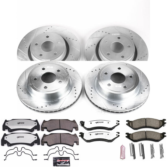 PowerStop Z36 Carbon-Fiber Ceramic Brake Pad with Drilled and Slotted Rotor Kit