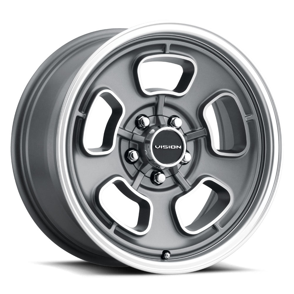 15x8 Vision 148 Shift Grey Machined Face/Lip 5x139.7 5x5.5 ET0 Wheel Rim - 0