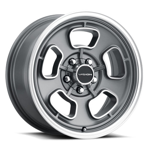 15x8 Vision 148 Shift Grey Machined Face/Lip 5x139.7 5x5.5 ET0 Wheel Rim