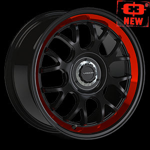 20x8.5 Vision 478 Alpine Black Red Tint Brushed 5x100 5x115 5x ET35 Wheel