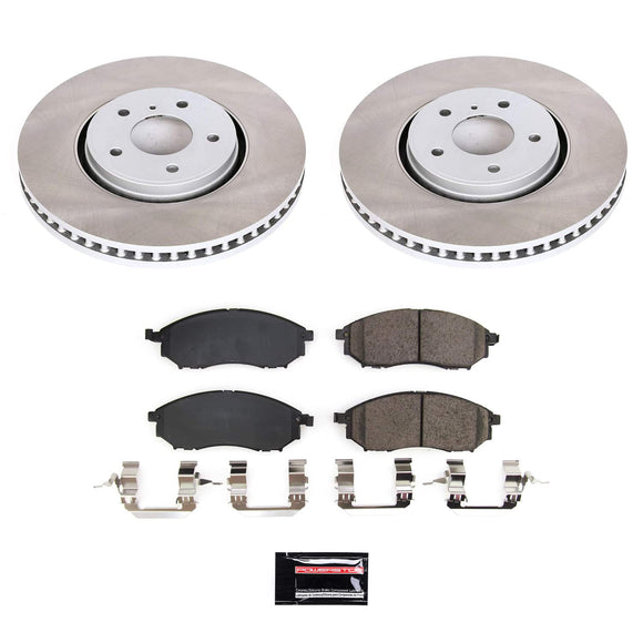 PowerStop Semi-Coated Rotor and Low-Dust Ceramic Brake Pad Kit