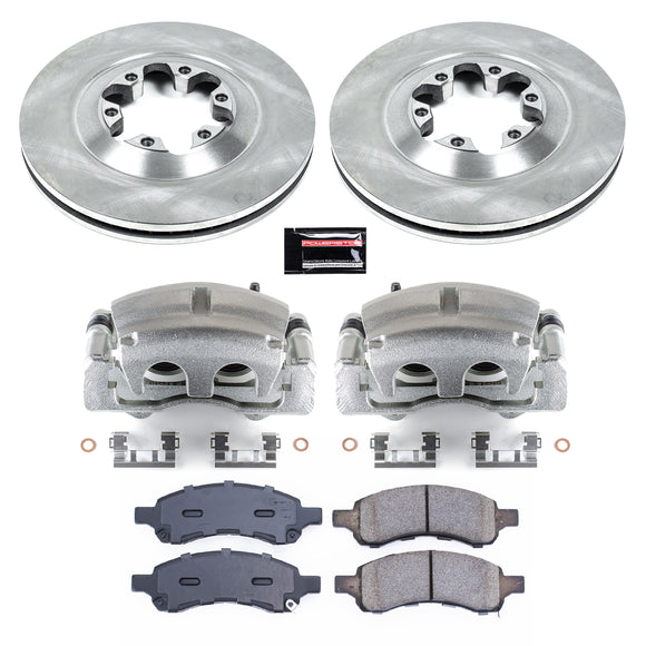 PowerStop OE Stock Replacement Low-Dust Ceramic Brake Pad, Rotor and Caliper Kit