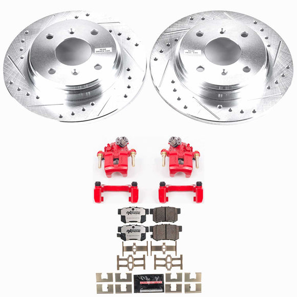 PowerStop Z26 Street Performance Ceramic Brake Pad, Drilled Slotted Rotor, and C
