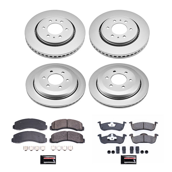 PowerStop Genuine Geomet Coated Rotor and Low-Dust Ceramic Brake Pad Kit