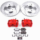 PowerStop Z26 Street Performance Ceramic Brake Pad, Drilled Slotted Rotor, and C