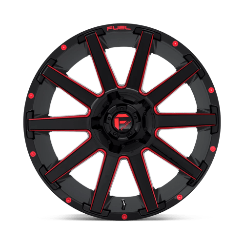 20x9 Fuel Off-Road D643 Contra Gloss Black Red Tinted Clear 6x135 ET20 Wheel
