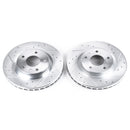 PowerStop Evolution Drilled Slotted Rotors Pair Front For Chrysler Sebring