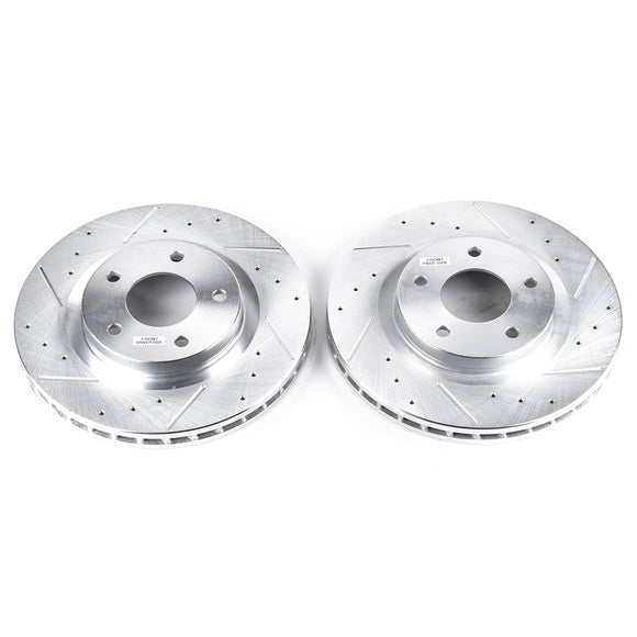 PowerStop Evolution Drilled Slotted Rotors Pair Front For Chrysler Sebring