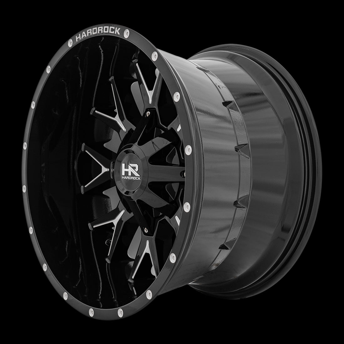 20x12 Hardrock Affliction Gloss Black Milled 8x165.1 ET-44 wheel/rim