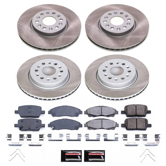 PowerStop Semi-Coated Rotor and Low-Dust Ceramic Brake Pad Kit
