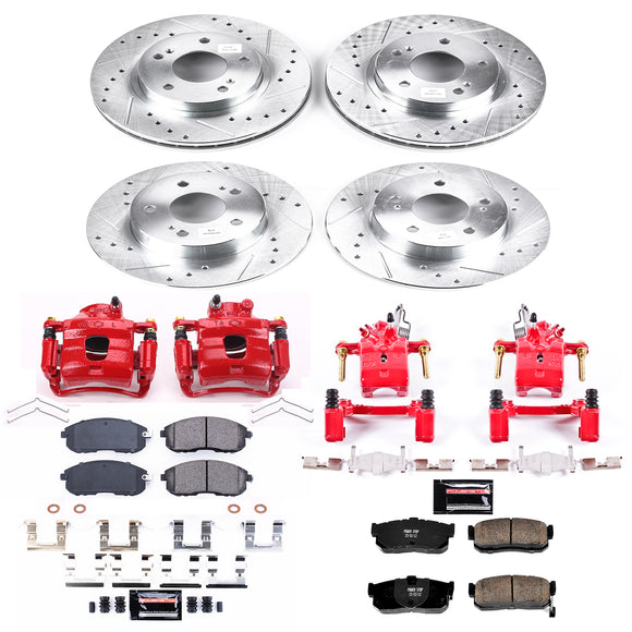 PowerStop Z23 Daily Driver Carbon-Fiber Ceramic Pads Drilled & Slotted Rotor & C
