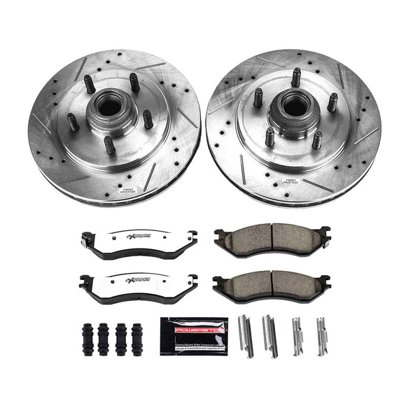 PowerStop Z36 Carbon-Fiber Ceramic Brake Pad with Drilled and Slotted Rotor Kit