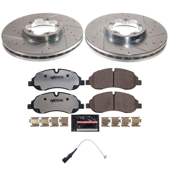 PowerStop Z36 Carbon-Fiber Ceramic Brake Pad with Drilled and Slotted Rotor Kit