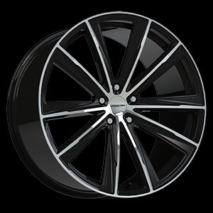 18x8.5 Vision 471V Splinter Gloss Black Machined Face 5x112 ET38 Wheel Rim