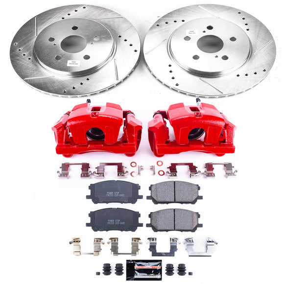 PowerStop Z23 Daily Driver Carbon-Fiber Ceramic Pads Drilled & Slotted Rotor & C