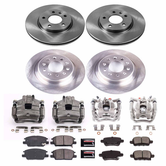 PowerStop OE Stock Replacement Low-Dust Ceramic Brake Pad, Rotor and Caliper Kit