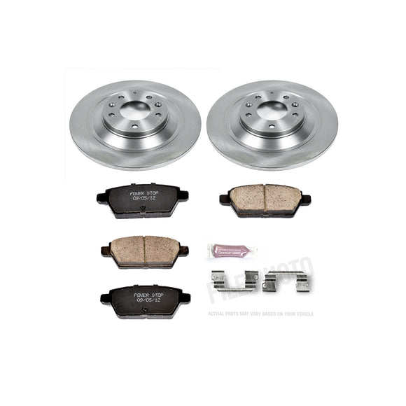 PowerStop OE Stock Replacement Low-Dust Ceramic Brake Pad and Rotor Kit