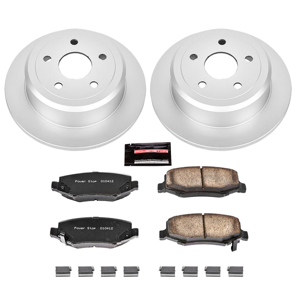 PowerStop Genuine Geomet Coated Rotor and Low-Dust Ceramic Brake Pad Kit