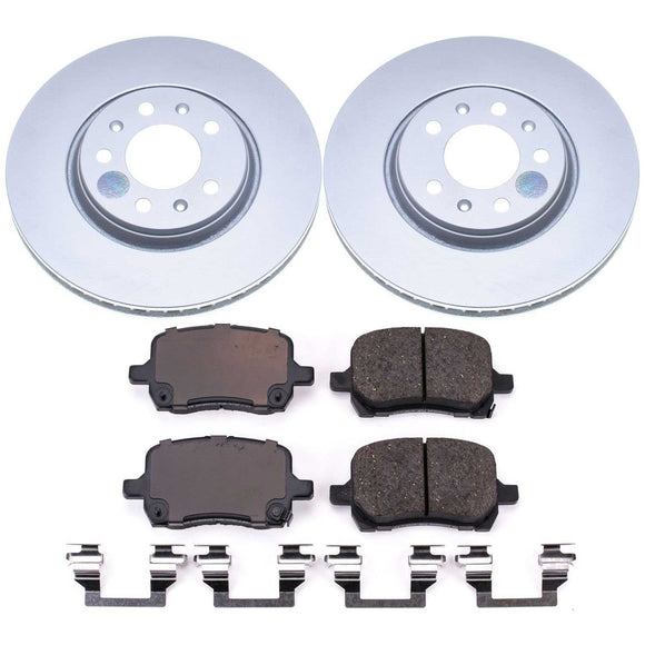 PowerStop Genuine Geomet Coated Rotor and Low-Dust Ceramic Brake Pad Kit