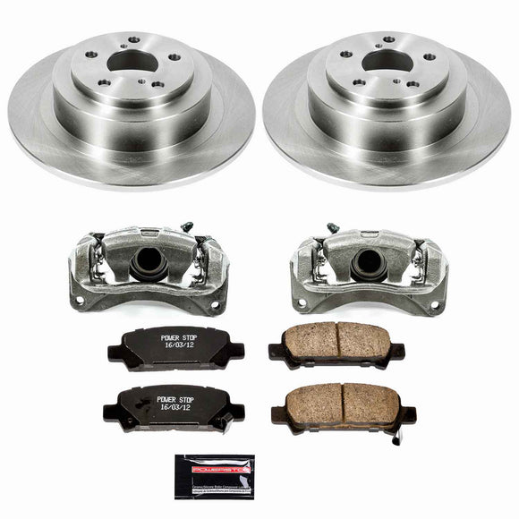 PowerStop OE Stock Replacement Low-Dust Ceramic Brake Pad, Rotor and Caliper Kit