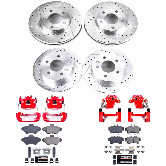 PowerStop Z23 Daily Driver Carbon-Fiber Ceramic Pads Drilled & Slotted Rotor & C