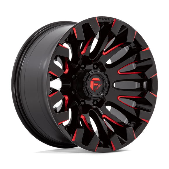 20x10 Fuel Off-Road D829 Quake Gloss Black Milled Red Tint 8x165.1 ET-18 Wheel