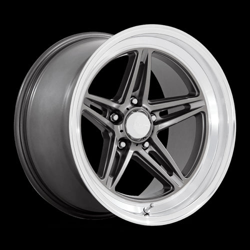 18X8 American Racing Vintage VN514 Groove Gray 5X120.65 5X4.75 ET0 Wheel - 0