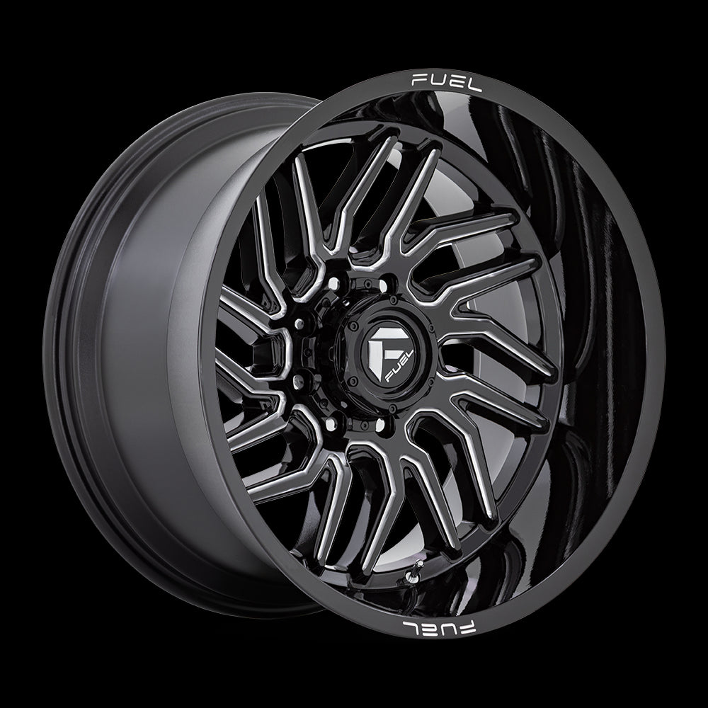 20X9 Fuel 1PC D807 Hurricane Gloss Black Milled 5X150 ET1 Wheel Rim