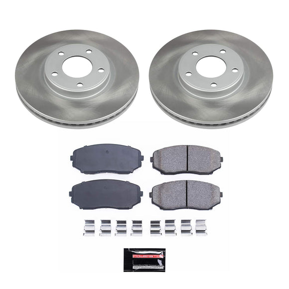 PowerStop Semi-Coated Rotor and Low-Dust Ceramic Brake Pad Kit