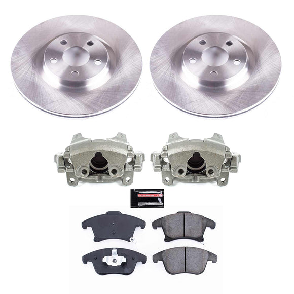 PowerStop OE Stock Replacement Low-Dust Ceramic Brake Pad, Rotor and Caliper Kit