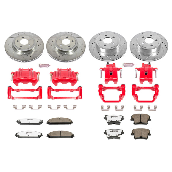 PowerStop Z26 Street Performance Ceramic Brake Pad, Drilled Slotted Rotor, and C
