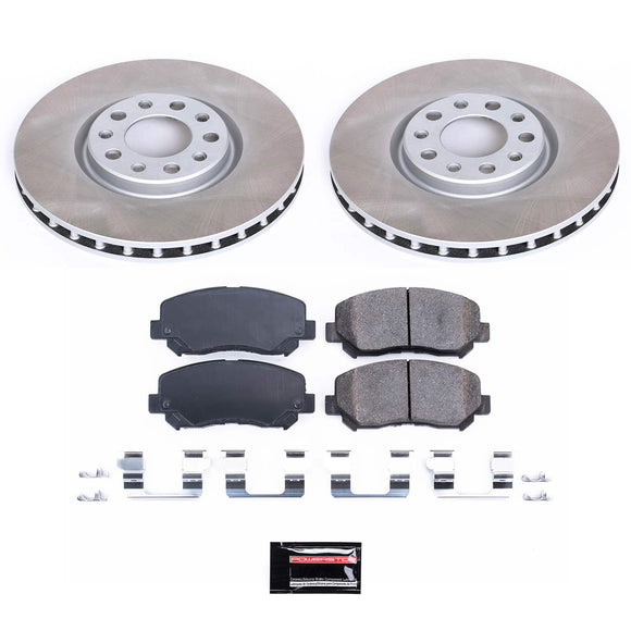 PowerStop Semi-Coated Rotor and Low-Dust Ceramic Brake Pad Kit