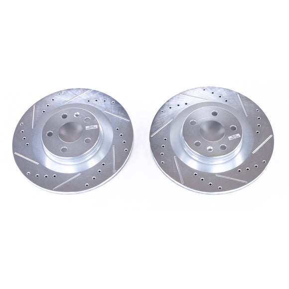 PowerStop Evolution Drilled Slotted Rotors Pair Rear For Volvo XC90