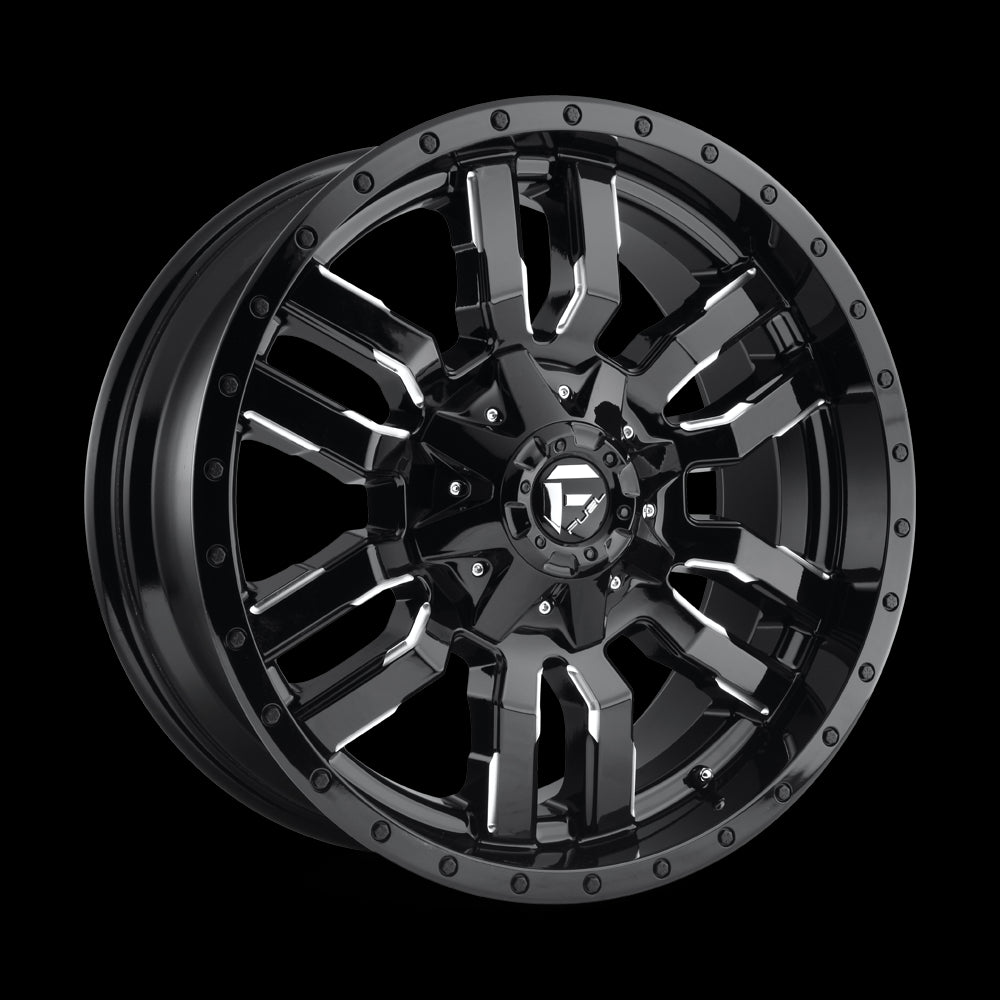 22X12 Fuel D595 SLEDGE Gloss Black Milled 8X180 ET-44 wheel/rim - 0