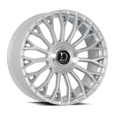22x9 Dolce ROMA Glossy Sliver Brush Face Wheel 5x115 ET15 CB73.1
