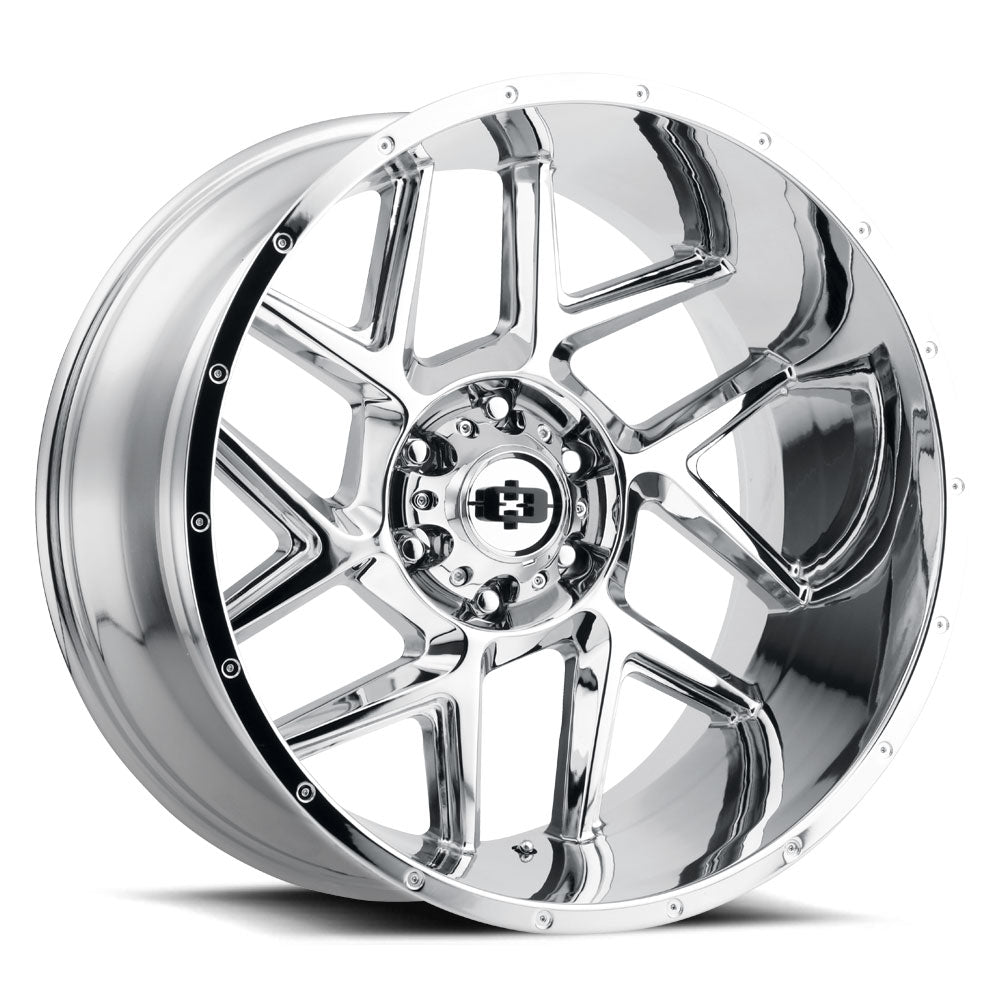 20x10 Vision 360 Sliver Chrome 8x180 ET-25 Wheel Rim - 0