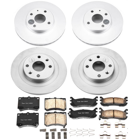 PowerStop Genuine Geomet Coated Rotor and Low-Dust Ceramic Brake Pad Kit