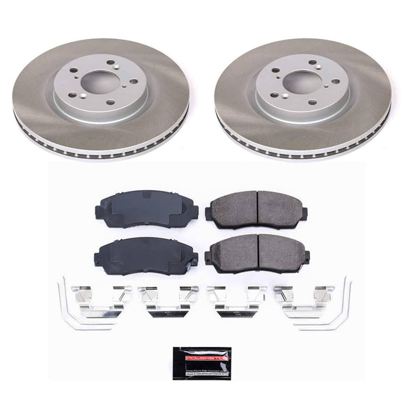 PowerStop Semi-Coated Rotor and Low-Dust Ceramic Brake Pad Kit
