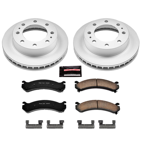 PowerStop Genuine Geomet Coated Rotor and Low-Dust Ceramic Brake Pad Kit