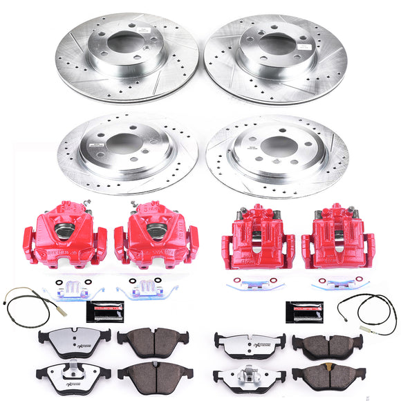 PowerStop Z26 Street Performance Ceramic Brake Pad, Drilled Slotted Rotor, and C