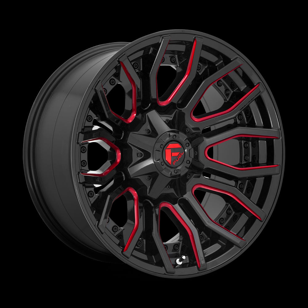 20X10 Fuel D712 RAGE Gloss Black Red Tinted Clear 8X180 ET-18 wheel/rim - 0