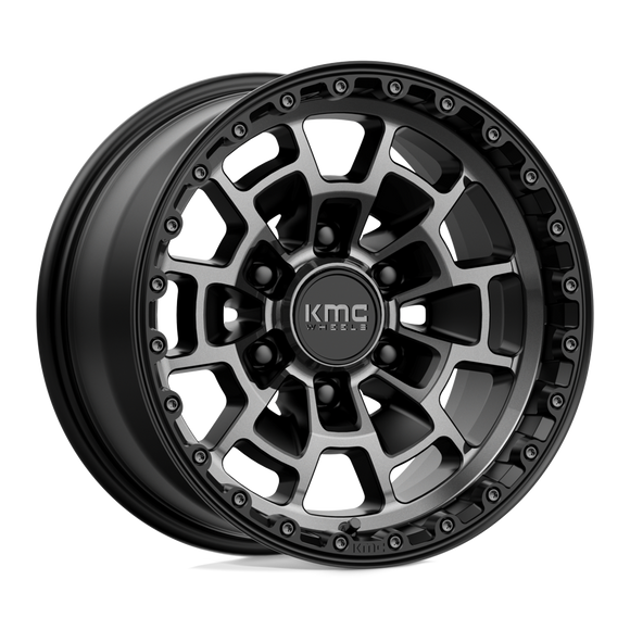 17X8.5 KMC KM718 SUMMIT Satin Black With Gray Tint 6X139.7 ET0 wheel/rim