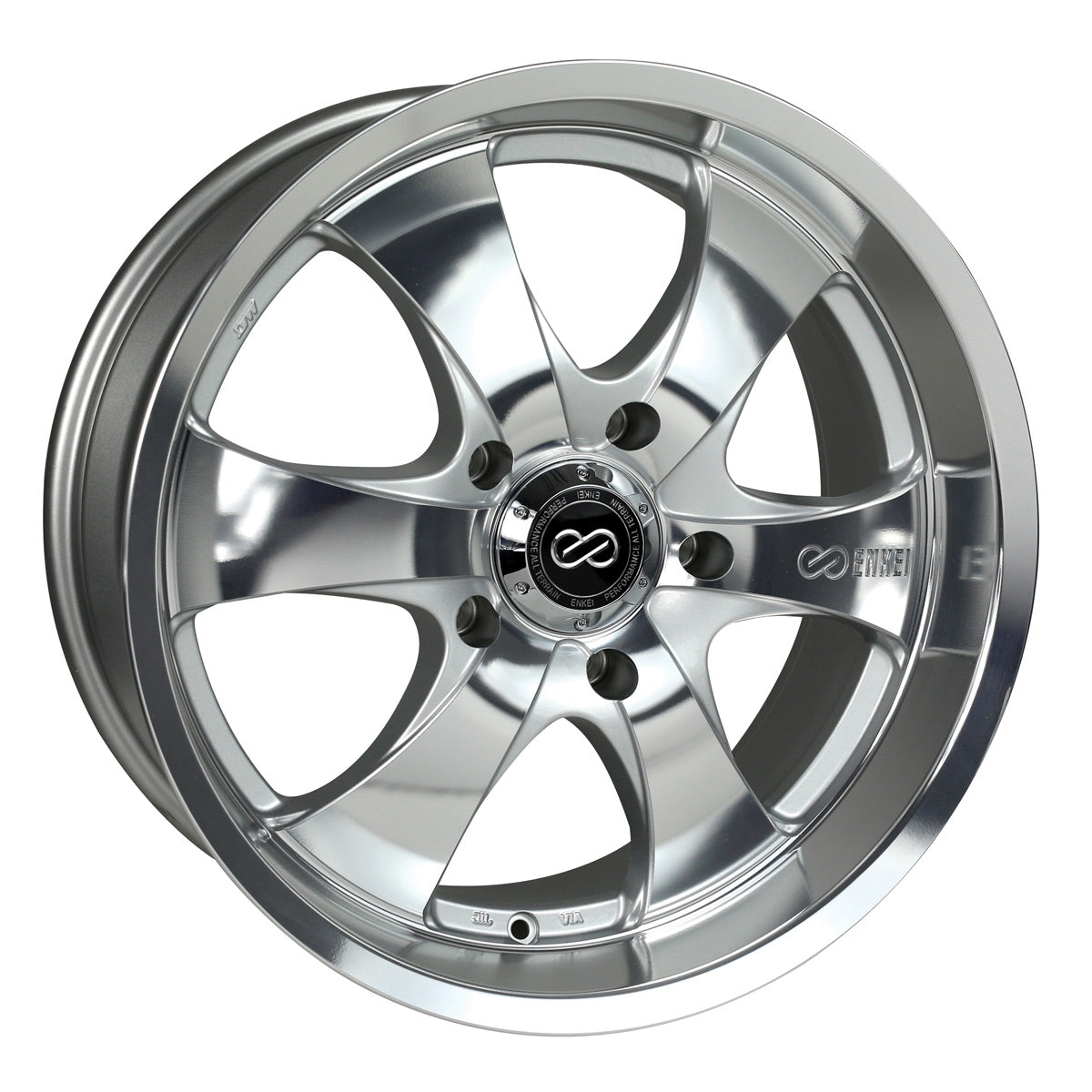 17X8 Enkei M6 Silver Machined Wheel/Rim 5x127 5-127 482-780-7310MF