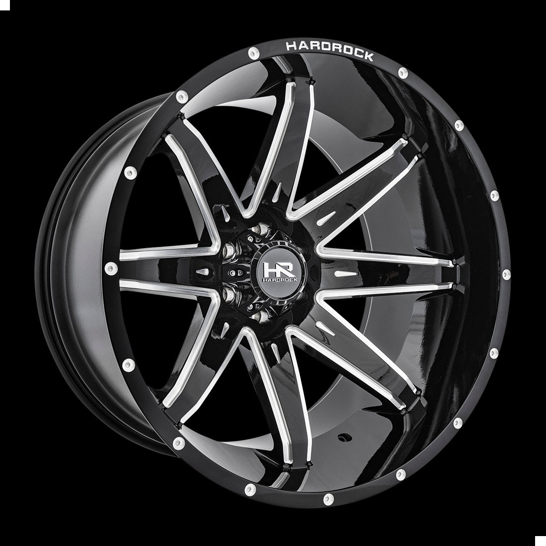 24x14 Hardrock Painkiller XPosed Gloss Black Milled 6x135 ET-76 wheel/rim - 0