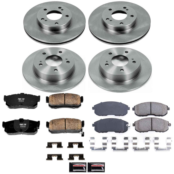 PowerStop OE Stock Replacement Low-Dust Ceramic Brake Pad and Rotor Kit