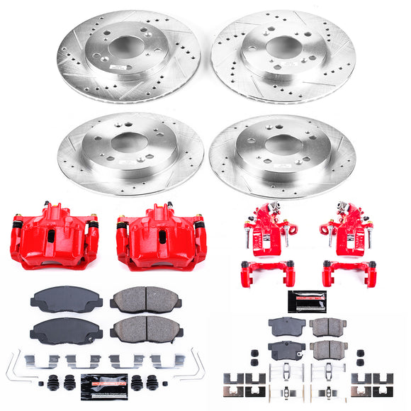 PowerStop Z23 Daily Driver Carbon-Fiber Ceramic Pads Drilled & Slotted Rotor & C