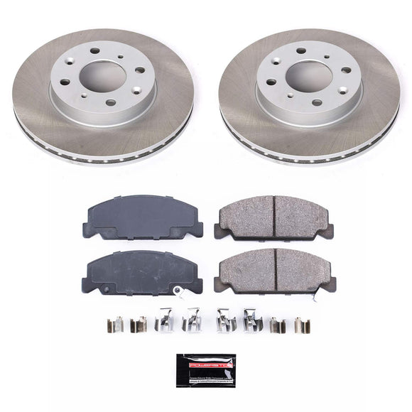 PowerStop Semi-Coated Rotor and Low-Dust Ceramic Brake Pad Kit